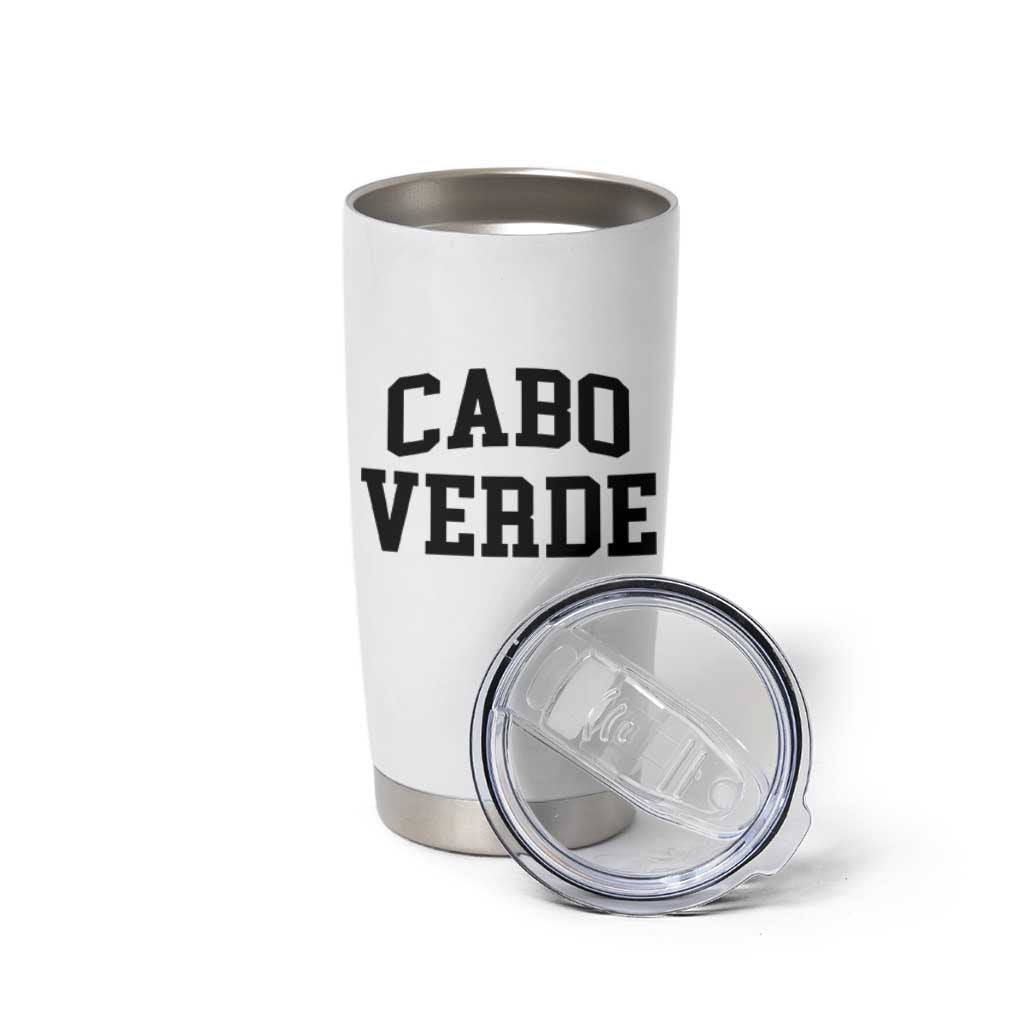Cabo Verde Returns Home National Pride Varsity Style Tumbler Cup Cape Verde Minimalist Text Graphic