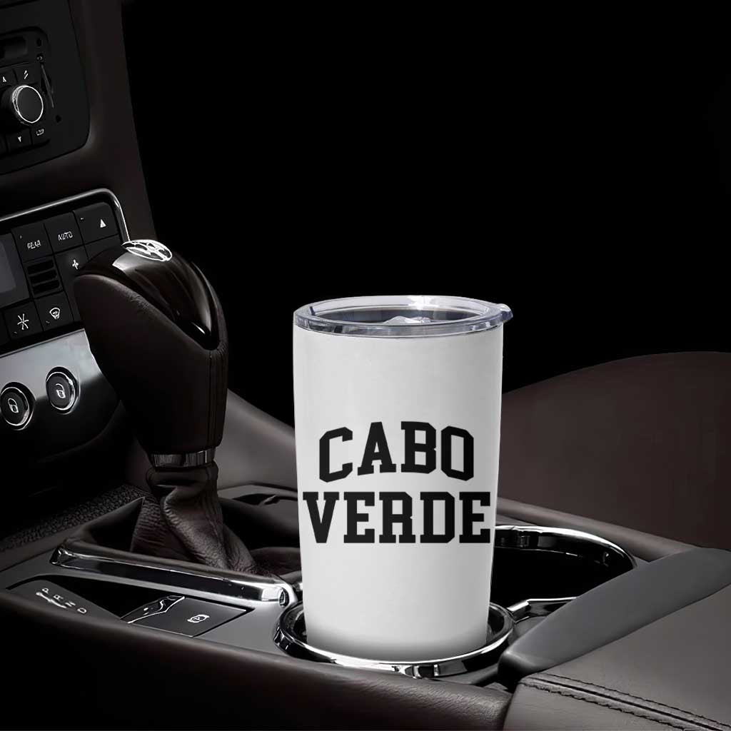 Cabo Verde Returns Home National Pride Varsity Style Tumbler Cup Cape Verde Minimalist Text Graphic