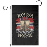 Retro Norge Viking Longship Ro Ro Garden Flag Patriotic Norge Norwegian Flag Funny Rowing Support