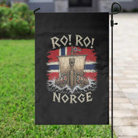 Retro Norge Viking Longship Ro Ro Garden Flag Patriotic Norge Norwegian Flag Funny Rowing Support