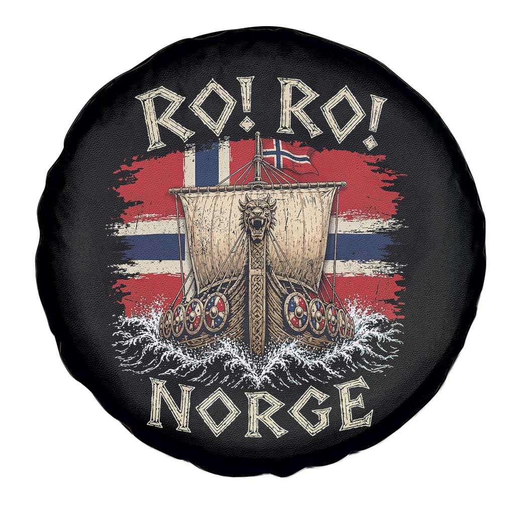 Retro Norge Viking Longship Ro Ro Spare Tire Cover Patriotic Norge Norwegian Flag Funny Rowing Support
