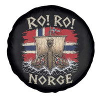 Retro Norge Viking Longship Ro Ro Spare Tire Cover Patriotic Norge Norwegian Flag Funny Rowing Support