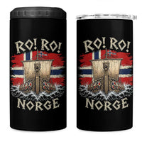 Retro Norge Viking Longship Ro Ro 4 in 1 Can Cooler Tumbler Patriotic Norge Norwegian Flag Funny Rowing Support