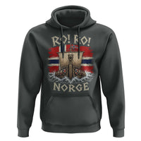Retro Norge Viking Longship Ro Ro Hoodie Patriotic Norge Norwegian Flag Funny Rowing Support