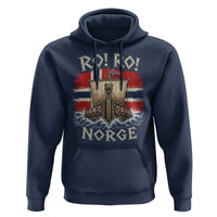 Retro Norge Viking Longship Ro Ro Hoodie Patriotic Norge Norwegian Flag Funny Rowing Support