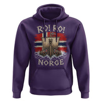 Retro Norge Viking Longship Ro Ro Hoodie Patriotic Norge Norwegian Flag Funny Rowing Support