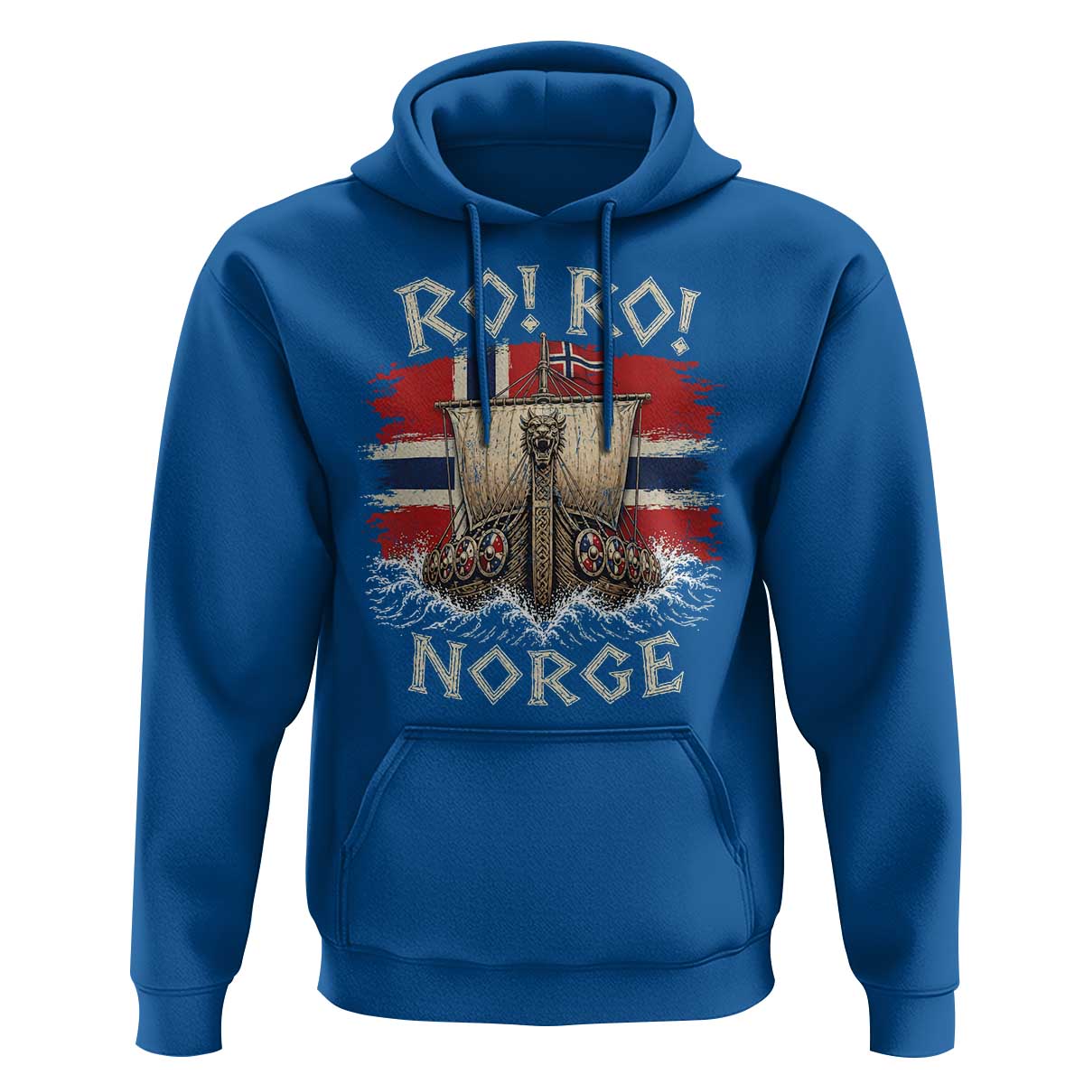 Retro Norge Viking Longship Ro Ro Hoodie Patriotic Norge Norwegian Flag Funny Rowing Support