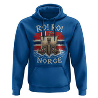 Retro Norge Viking Longship Ro Ro Hoodie Patriotic Norge Norwegian Flag Funny Rowing Support