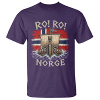 Retro Norge Viking Longship Ro Ro T Shirt Patriotic Norge Norwegian Flag Funny Rowing Support
