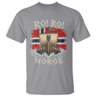 Retro Norge Viking Longship Ro Ro T Shirt Patriotic Norge Norwegian Flag Funny Rowing Support