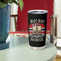 Retro Norge Viking Longship Ro Ro Tumbler Cup Patriotic Norge Norwegian Flag Funny Rowing Support