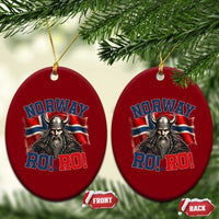 Fierce Norway Viking Warrior Ro Ro Ceramic Ornament Patriotic Norge Norwegian Flag Funny Rowing Support