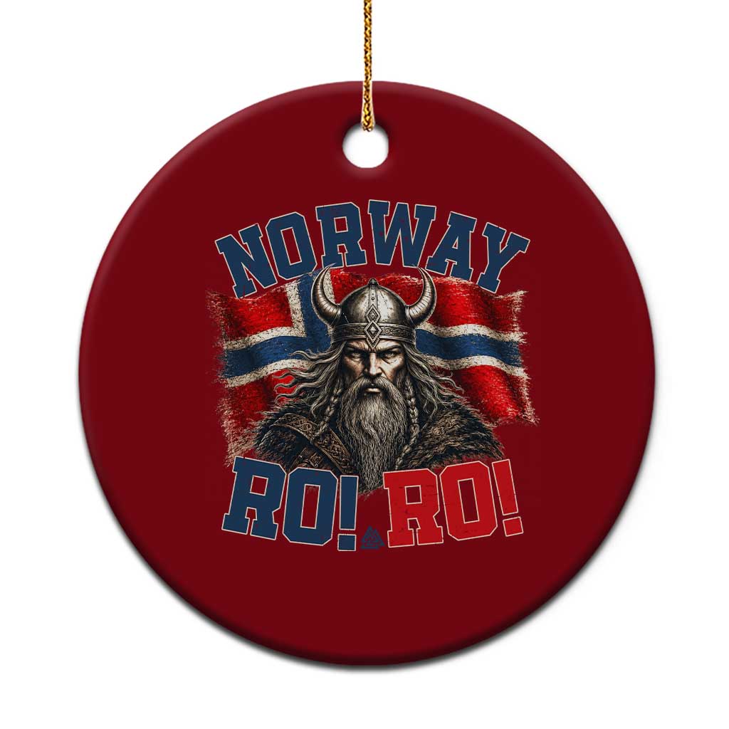 Fierce Norway Viking Warrior Ro Ro Ceramic Ornament Patriotic Norge Norwegian Flag Funny Rowing Support