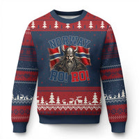 Fierce Norway Viking Warrior Ro Ro Ugly Christmas Sweater Patriotic Norge Norwegian Flag Funny Rowing Support