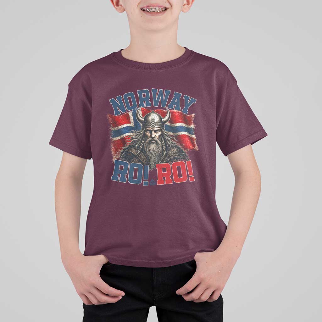 Fierce Norway Viking Warrior Ro Ro T Shirt For Kid Patriotic Norge Norwegian Flag Funny Rowing Support