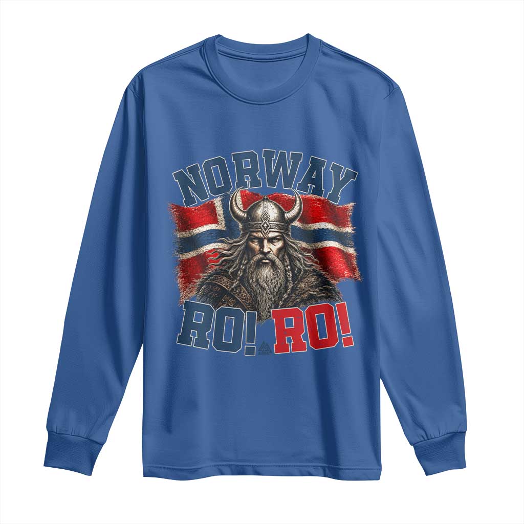 Fierce Norway Viking Warrior Ro Ro Long Sleeve Shirt Patriotic Norge Norwegian Flag Funny Rowing Support