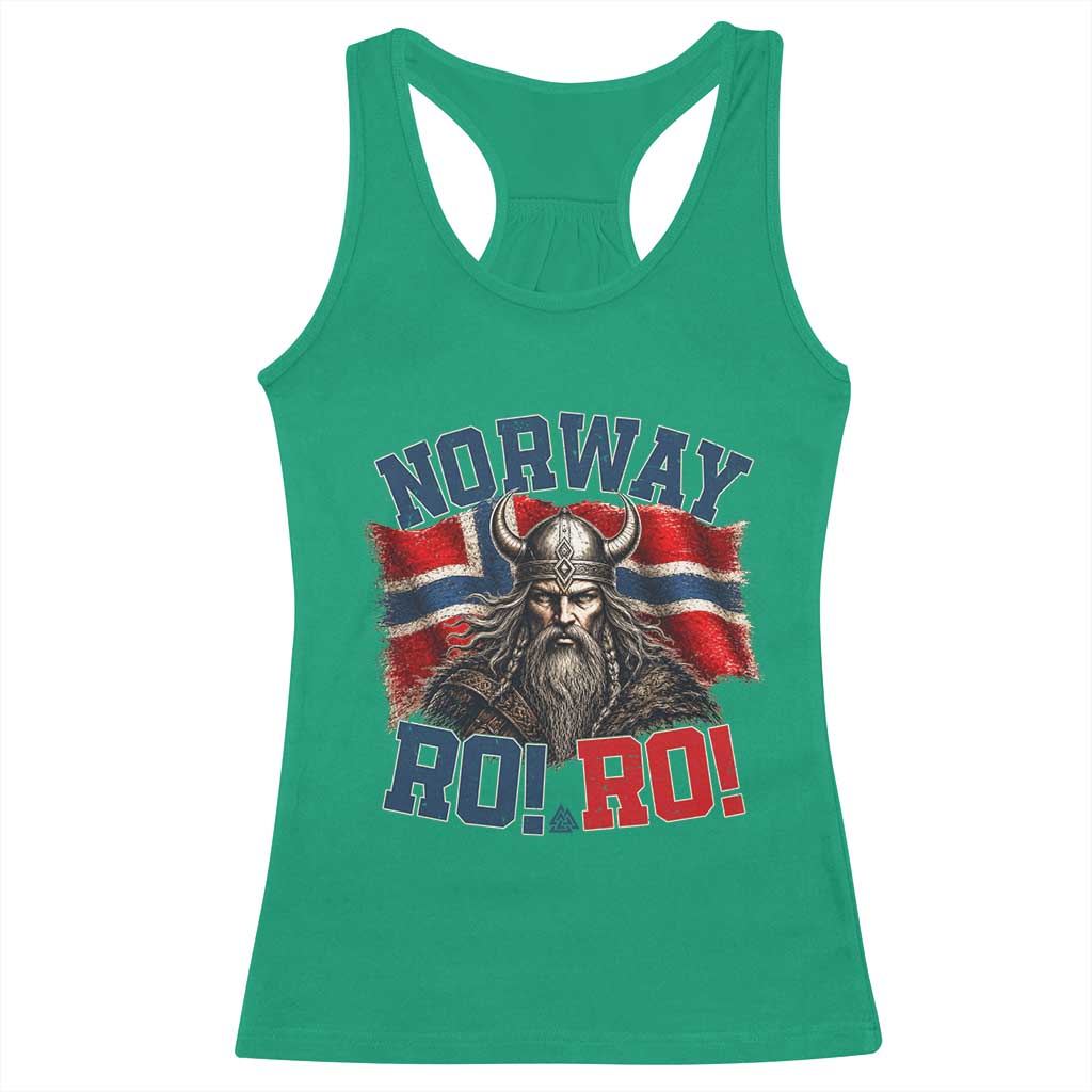 Fierce Norway Viking Warrior Ro Ro Racerback Tank Top Patriotic Norge Norwegian Flag Funny Rowing Support