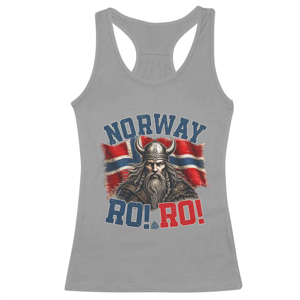 Fierce Norway Viking Warrior Ro Ro Racerback Tank Top Patriotic Norge Norwegian Flag Funny Rowing Support