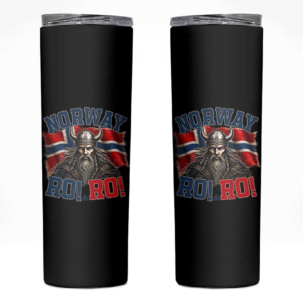 Fierce Norway Viking Warrior Ro Ro Skinny Tumbler Patriotic Norge Norwegian Flag Funny Rowing Support