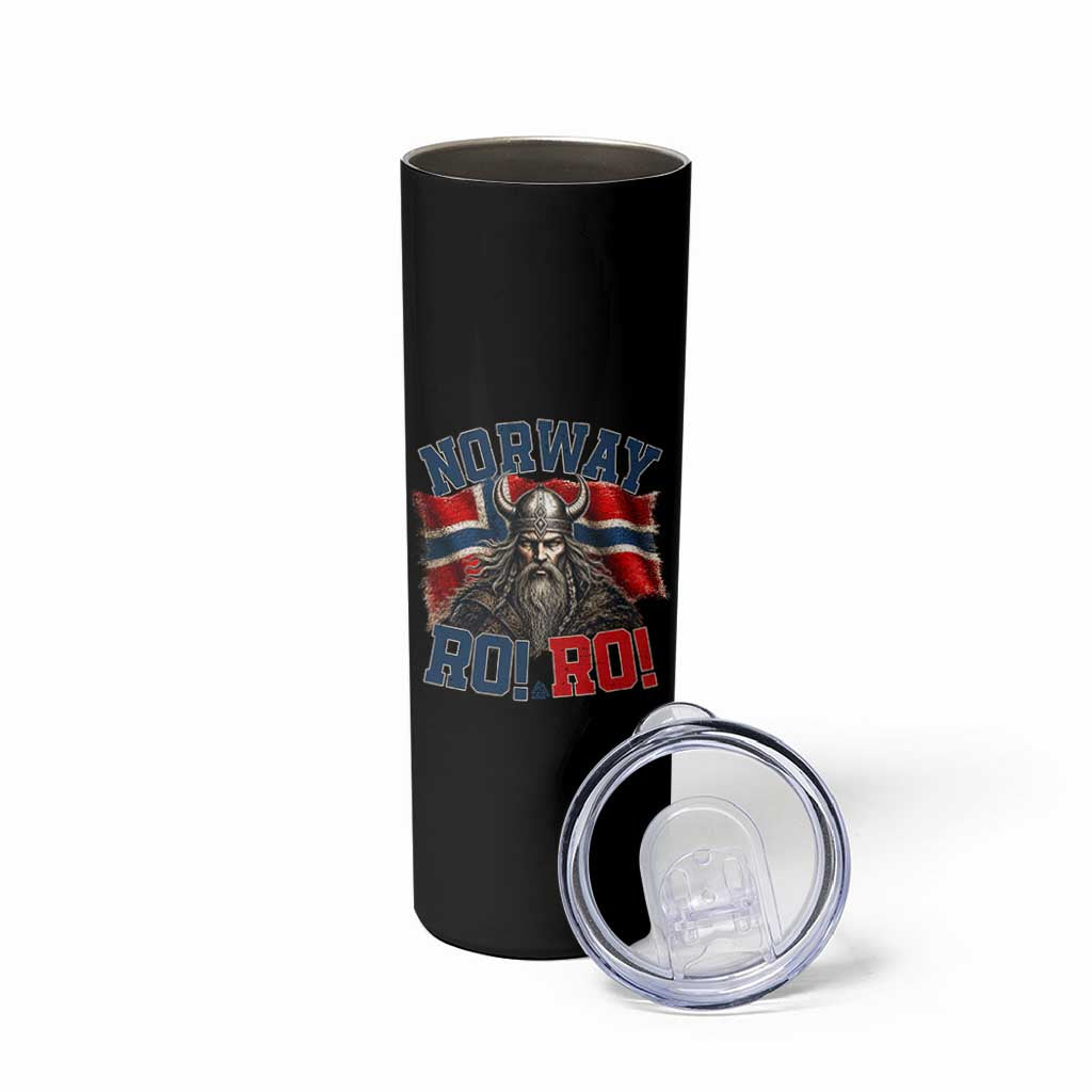 Fierce Norway Viking Warrior Ro Ro Skinny Tumbler Patriotic Norge Norwegian Flag Funny Rowing Support
