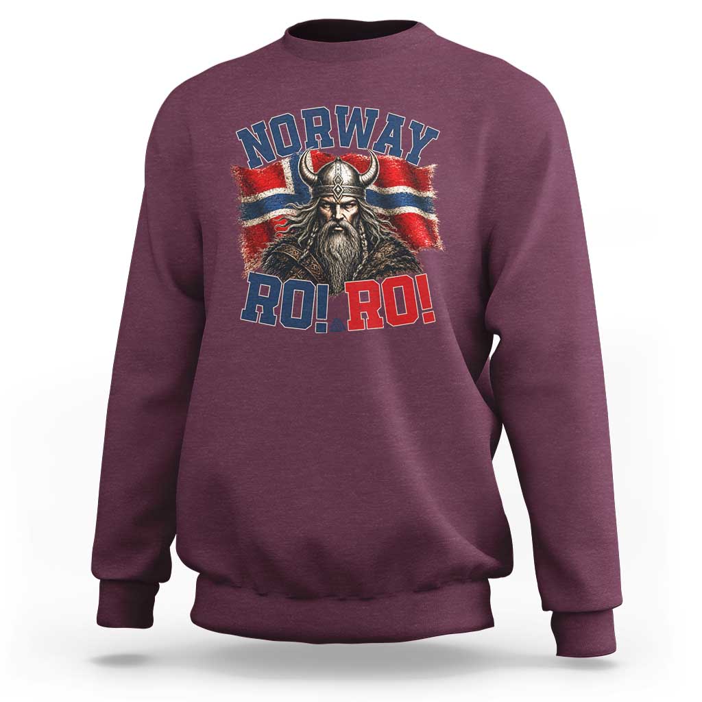 Fierce Norway Viking Warrior Ro Ro Sweatshirt Patriotic Norge Norwegian Flag Funny Rowing Support