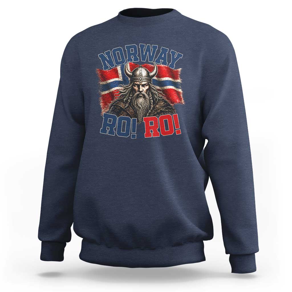 Fierce Norway Viking Warrior Ro Ro Sweatshirt Patriotic Norge Norwegian Flag Funny Rowing Support