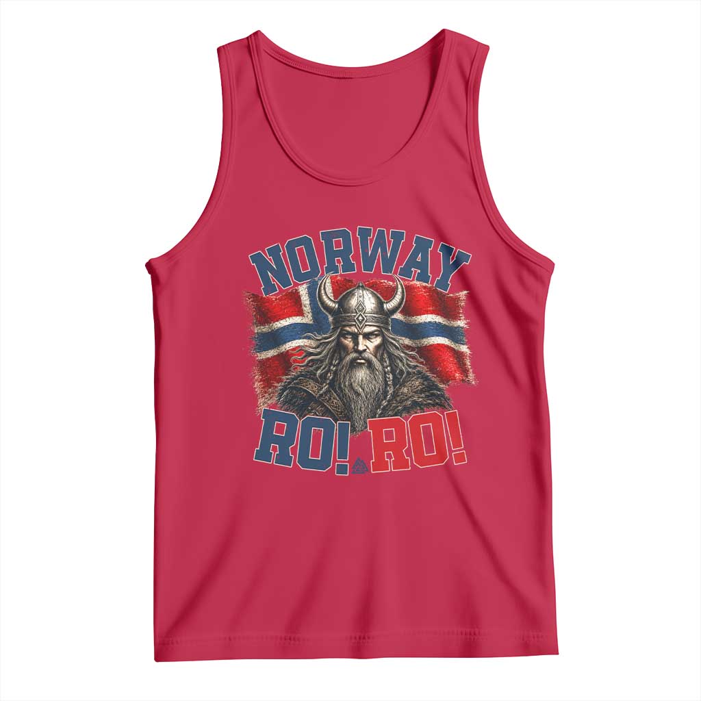 Fierce Norway Viking Warrior Ro Ro Tank Top Patriotic Norge Norwegian Flag Funny Rowing Support