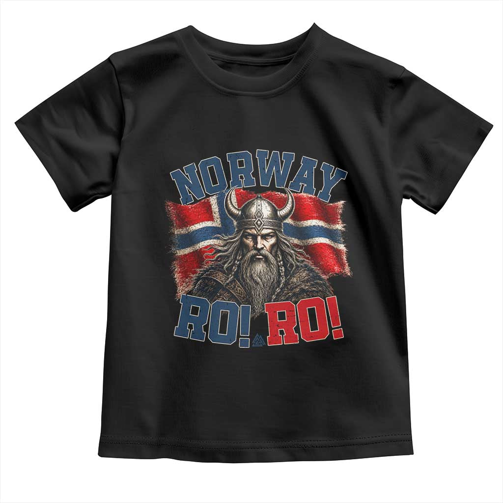 Fierce Norway Viking Warrior Ro Ro Toddler T Shirt Patriotic Norge Norwegian Flag Funny Rowing Support