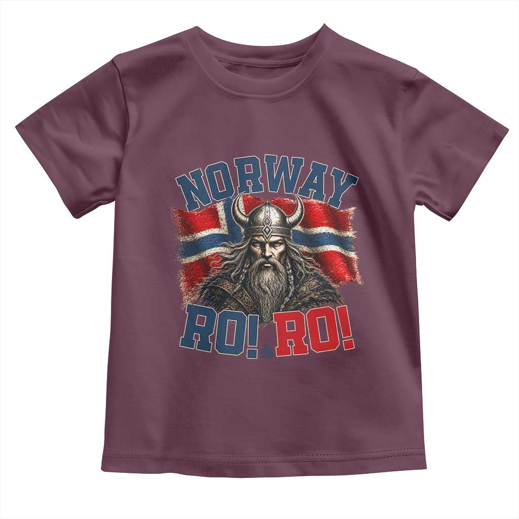 Fierce Norway Viking Warrior Ro Ro Toddler T Shirt Patriotic Norge Norwegian Flag Funny Rowing Support