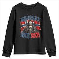 Fierce Norway Viking Warrior Ro Ro Youth Sweatshirt Patriotic Norge Norwegian Flag Funny Rowing Support