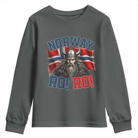 Fierce Norway Viking Warrior Ro Ro Youth Sweatshirt Patriotic Norge Norwegian Flag Funny Rowing Support
