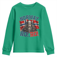 Fierce Norway Viking Warrior Ro Ro Youth Sweatshirt Patriotic Norge Norwegian Flag Funny Rowing Support