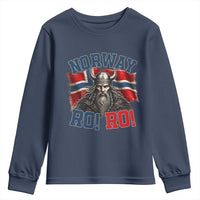 Fierce Norway Viking Warrior Ro Ro Youth Sweatshirt Patriotic Norge Norwegian Flag Funny Rowing Support