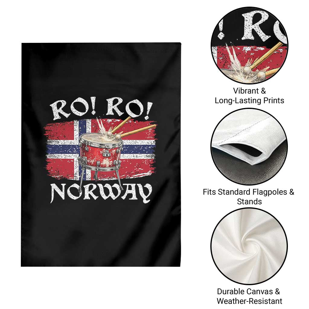 Funny Norway Drummer Ro Ro Garden Flag Patriotic Norge Norwegian Flag Rowing Support