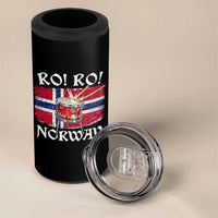 Funny Norway Drummer Ro Ro 4 in 1 Can Cooler Tumbler Patriotic Norge Norwegian Flag Rowing Support