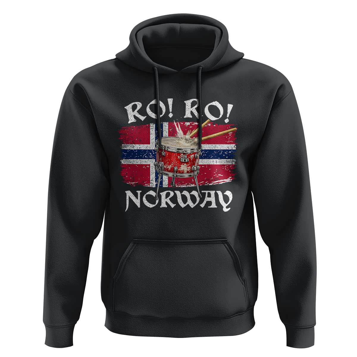 Funny Norway Drummer Ro Ro Hoodie Patriotic Norge Norwegian Flag Rowing Support