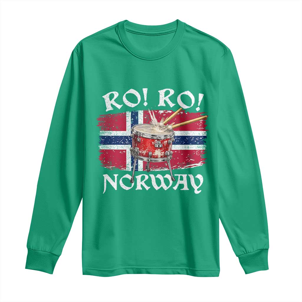 Funny Norway Drummer Ro Ro Long Sleeve Shirt Patriotic Norge Norwegian Flag Rowing Support