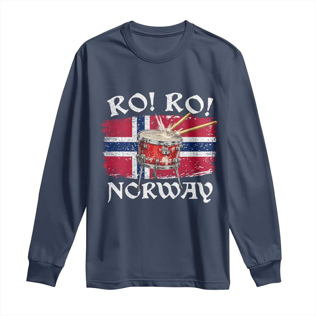 Funny Norway Drummer Ro Ro Long Sleeve Shirt Patriotic Norge Norwegian Flag Rowing Support