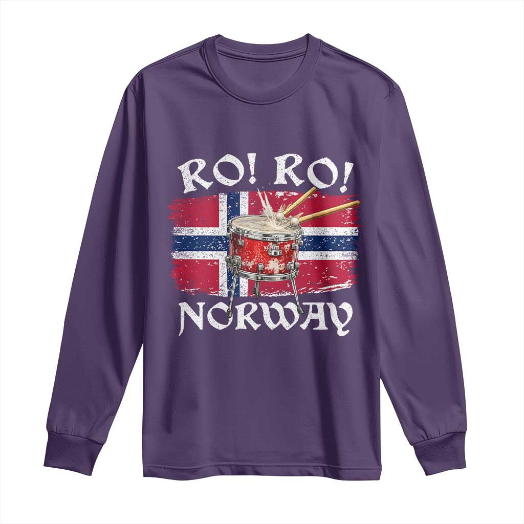 Funny Norway Drummer Ro Ro Long Sleeve Shirt Patriotic Norge Norwegian Flag Rowing Support