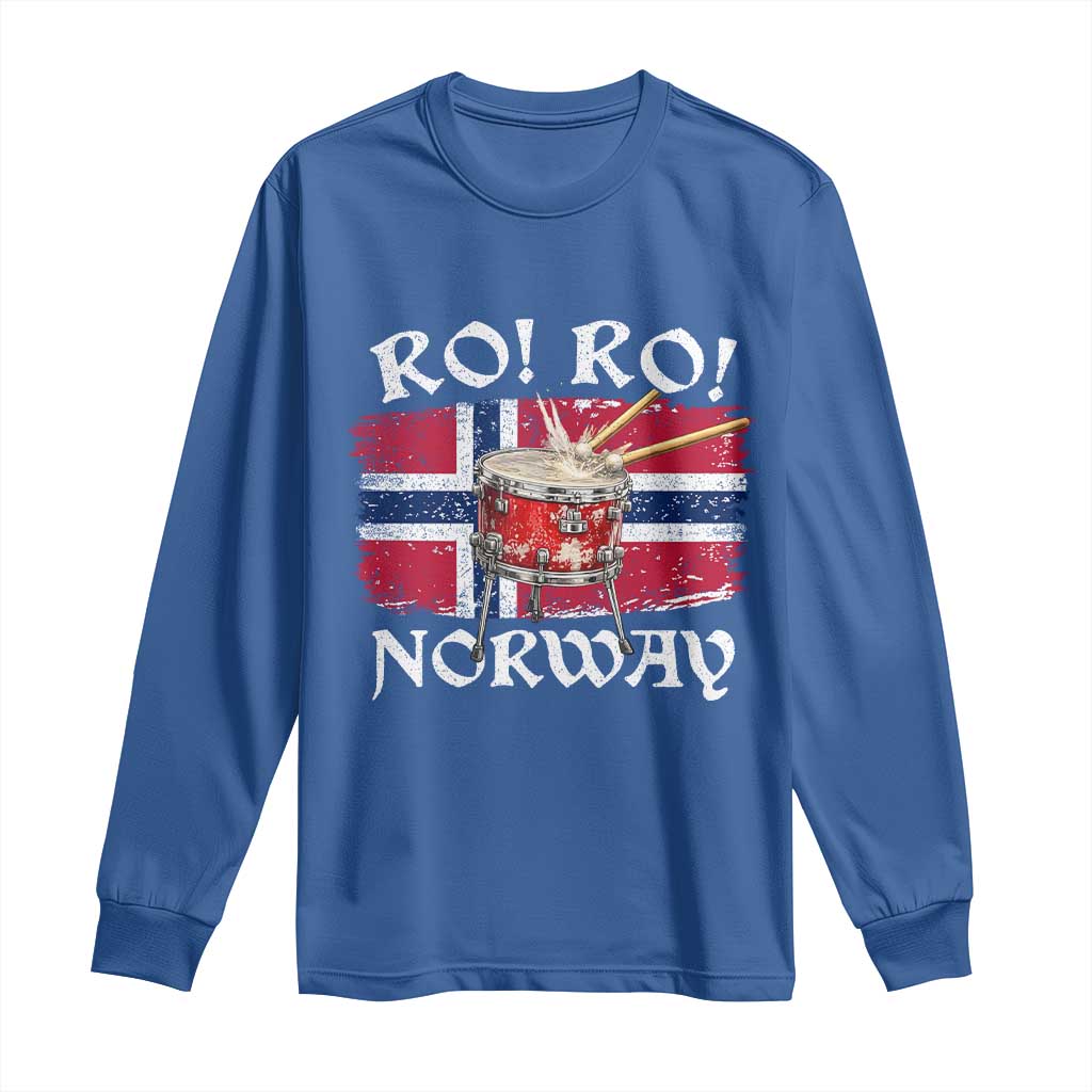 Funny Norway Drummer Ro Ro Long Sleeve Shirt Patriotic Norge Norwegian Flag Rowing Support