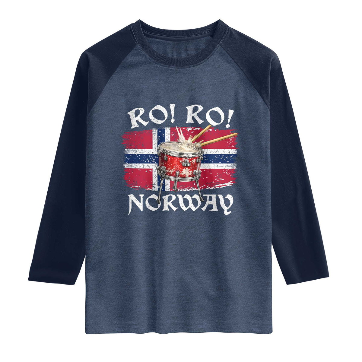 Funny Norway Drummer Ro Ro Raglan Shirt Patriotic Norge Norwegian Flag Rowing Support
