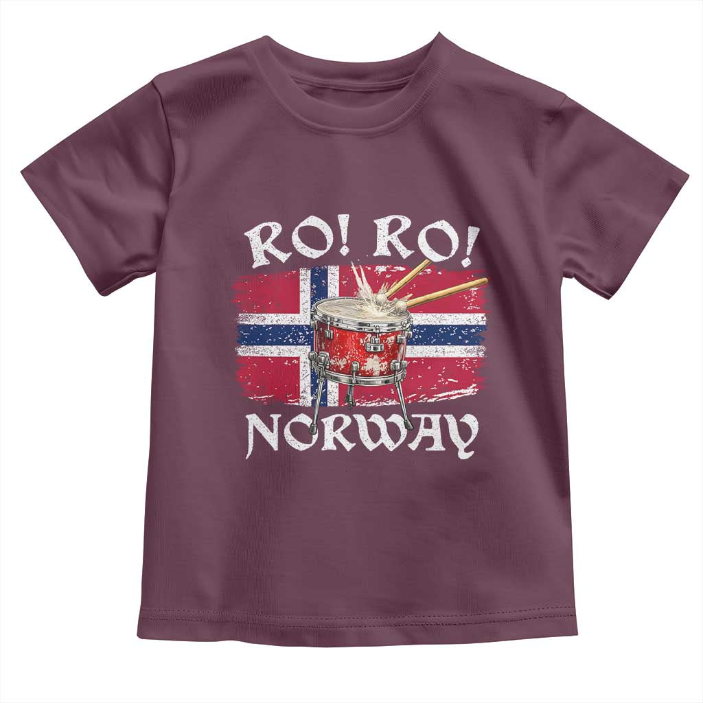 Funny Norway Drummer Ro Ro Toddler T Shirt Patriotic Norge Norwegian Flag Rowing Support