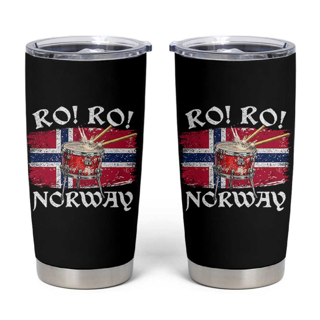 Funny Norway Drummer Ro Ro Tumbler Cup Patriotic Norge Norwegian Flag Rowing Support