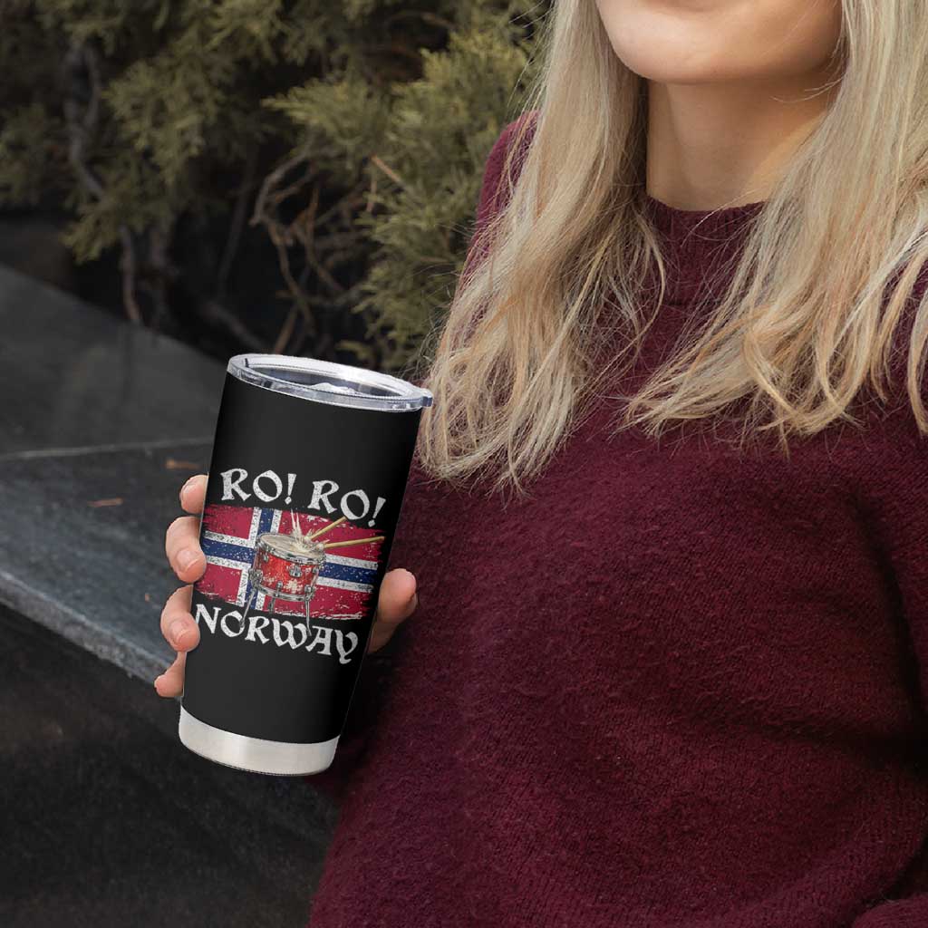 Funny Norway Drummer Ro Ro Tumbler Cup Patriotic Norge Norwegian Flag Rowing Support