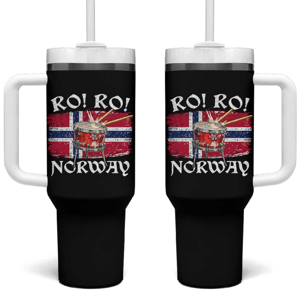 Funny Norway Drummer Ro Ro Tumbler With Handle Patriotic Norge Norwegian Flag Rowing Support