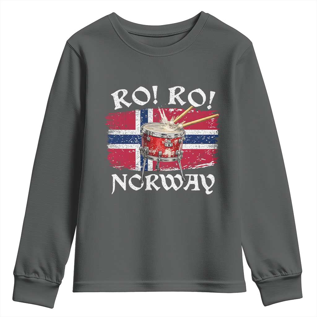 Funny Norway Drummer Ro Ro Youth Sweatshirt Patriotic Norge Norwegian Flag Rowing Support