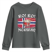 Funny Norway Drummer Ro Ro Youth Sweatshirt Patriotic Norge Norwegian Flag Rowing Support
