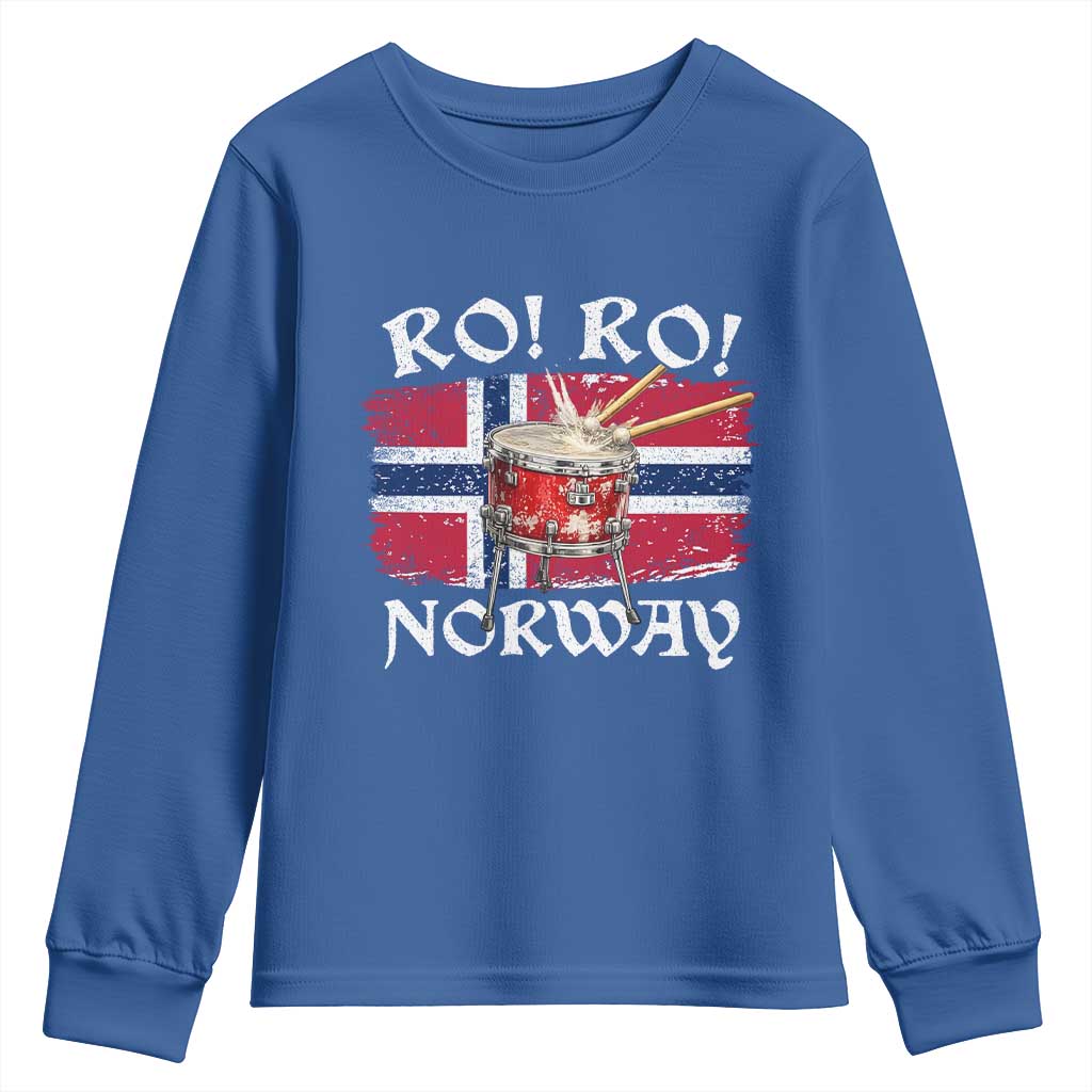 Funny Norway Drummer Ro Ro Youth Sweatshirt Patriotic Norge Norwegian Flag Rowing Support