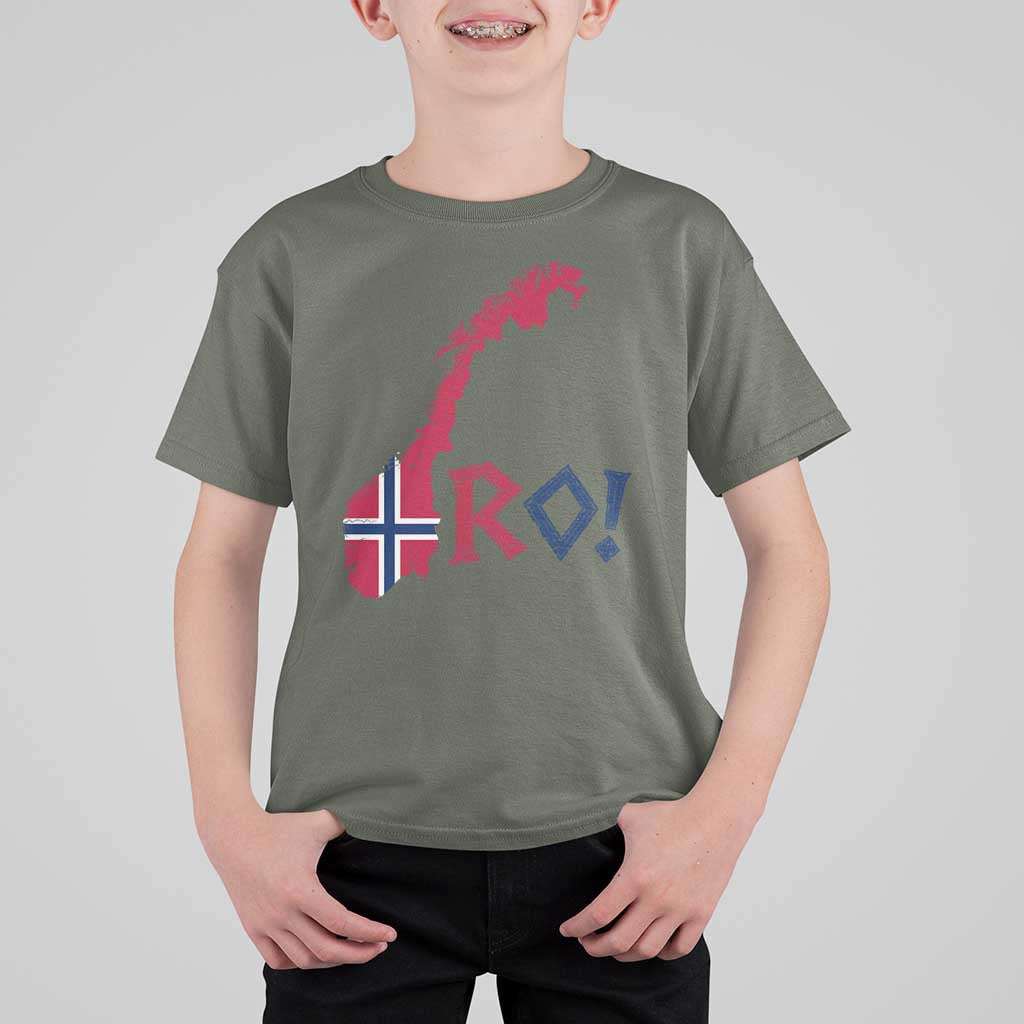 Norway Flag Country Map Patriotic Ro Ro Chant T Shirt For Kid Norwegian Viking Row Soccer Supporter Football Fans