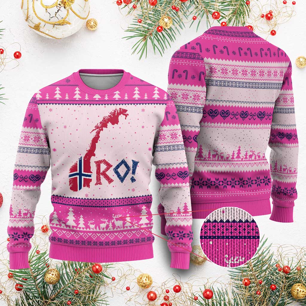 Norway Flag Country Map Patriotic Ro Ro Chant Ugly Christmas Sweater Norwegian Viking Row Soccer Supporter Football Fans